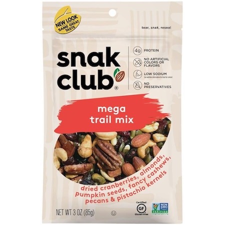 Snak Club Snak Club Mega Trail Mix 3 oz Bagged 1721434